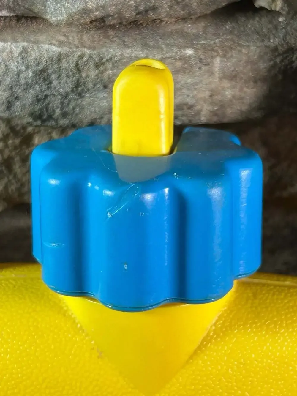 Vintage Little Tikes Yellow Toy Camping Canteen with blue strap